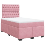 Giroletto a Molle con Materasso Rosa 120x190 cm in Velluto