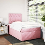 Giroletto a Molle con Materasso Rosa 120x190 cm in Velluto
