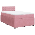Giroletto a Molle con Materasso Rosa 120x190 cm in Velluto
