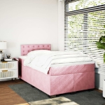 Giroletto a Molle con Materasso Rosa 120x190 cm in Velluto