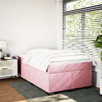 Giroletto a Molle con Materasso Rosa 120x190 cm in Velluto