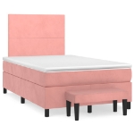 Giroletto a Molle con Materasso Rosa 120x190 cm in Velluto