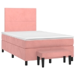 Giroletto a Molle con Materasso Rosa 120x190 cm in Velluto
