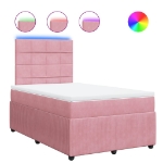 Giroletto a Molle con Materasso Rosa 120x190 cm in Velluto