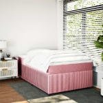 Giroletto a Molle con Materasso Rosa 120x200 cm in Velluto