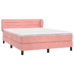 Giroletto a Molle con Materasso Rosa 140x190 cm in Velluto
