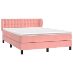 Giroletto a Molle con Materasso Rosa 140x190 cm in Velluto