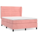Giroletto a Molle con Materasso Rosa 140x190 cm in Velluto
