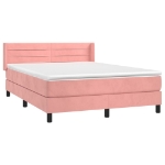 Giroletto a Molle con Materasso Rosa 140x190 cm in Velluto