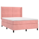 Giroletto a Molle con Materasso Rosa 140x190 cm in Velluto
