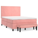 Giroletto a Molle con Materasso Rosa 140x190 cm in Velluto