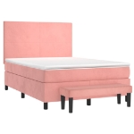 Giroletto a Molle con Materasso Rosa 140x190 cm in Velluto