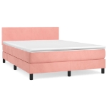Giroletto a Molle con Materasso Rosa 140x190 cm in Velluto