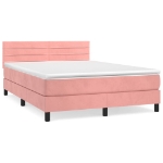 Giroletto a Molle con Materasso Rosa 140x190 cm in Velluto