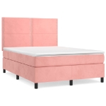 Giroletto a Molle con Materasso Rosa 140x190 cm in Velluto