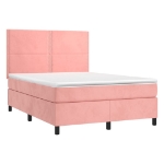 Giroletto a Molle con Materasso Rosa 140x190 cm in Velluto