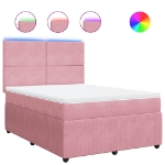 Giroletto a Molle con Materasso Rosa 140x190 cm in Velluto