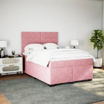Giroletto a Molle con Materasso Rosa 140x190 cm in Velluto