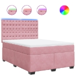 Giroletto a Molle con Materasso Rosa 140x190 cm in Velluto
