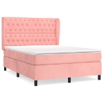 Giroletto a Molle con Materasso Rosa 140x190 cm in Velluto
