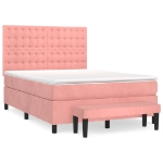 Giroletto a Molle con Materasso Rosa 140x190 cm in Velluto