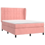 Giroletto a Molle con Materasso Rosa 140x190 cm in Velluto