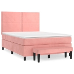 Giroletto a Molle con Materasso Rosa 140x190 cm in Velluto