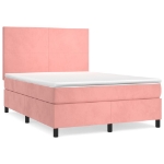 Giroletto a Molle con Materasso Rosa 140x190 cm in Velluto