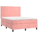 Giroletto a Molle con Materasso Rosa 140x190 cm in Velluto