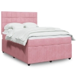 Giroletto a Molle con Materasso Rosa 140x190 cm in Velluto
