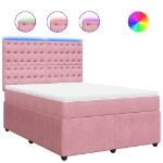 Giroletto a Molle con Materasso Rosa 140x190 cm in Velluto