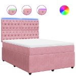 Giroletto a Molle con Materasso Rosa 140x190 cm in Velluto