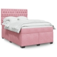 Giroletto a Molle con Materasso Rosa 140x190 cm in Velluto