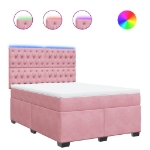 Giroletto a Molle con Materasso Rosa 140x190 cm in Velluto