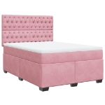 Giroletto a Molle con Materasso Rosa 140x190 cm in Velluto