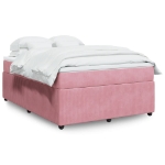 Giroletto a Molle con Materasso Rosa 140x190 cm in Velluto
