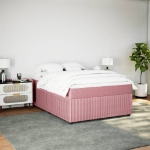 Giroletto a Molle con Materasso Rosa 140x190 cm in Velluto
