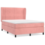 Giroletto a Molle con Materasso Rosa 140x190 cm in Velluto