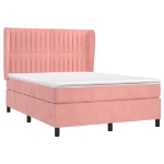 Giroletto a Molle con Materasso Rosa 140x190 cm in Velluto