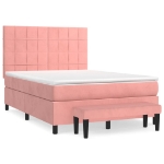 Giroletto a Molle con Materasso Rosa 140x190 cm in Velluto