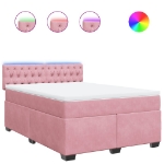 Giroletto a Molle con Materasso Rosa 140x190 cm in Velluto