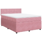 Giroletto a Molle con Materasso Rosa 140x190 cm in Velluto