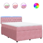 Giroletto a Molle con Materasso Rosa 140x190 cm in Velluto