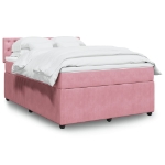 Giroletto a Molle con Materasso Rosa 140x190 cm in Velluto