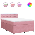 Giroletto a Molle con Materasso Rosa 140x190 cm in Velluto