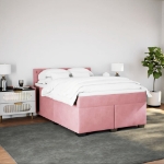 Giroletto a Molle con Materasso Rosa 140x190 cm in Velluto