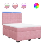 Giroletto a Molle con Materasso Rosa 140x190 cm in Velluto