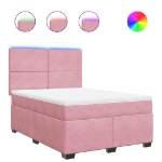 Giroletto a Molle con Materasso Rosa 140x190 cm in Velluto