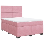 Giroletto a Molle con Materasso Rosa 140x190 cm in Velluto