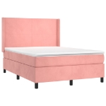 Giroletto a Molle con Materasso Rosa 140x200 cm in Velluto